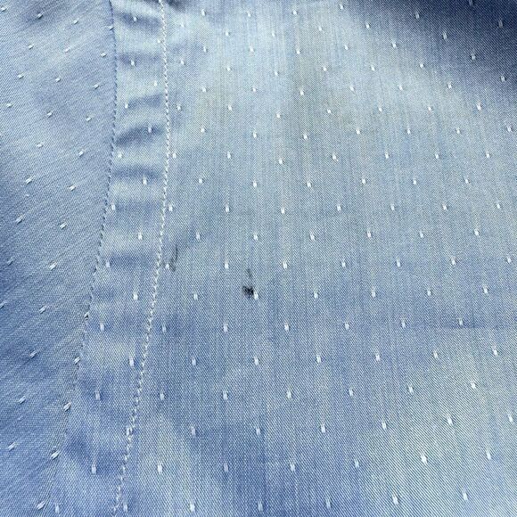 🔃Xacus Tailor Fit Blue Long Sleeve Button Down Dress Shirt - Picture 8 of 9